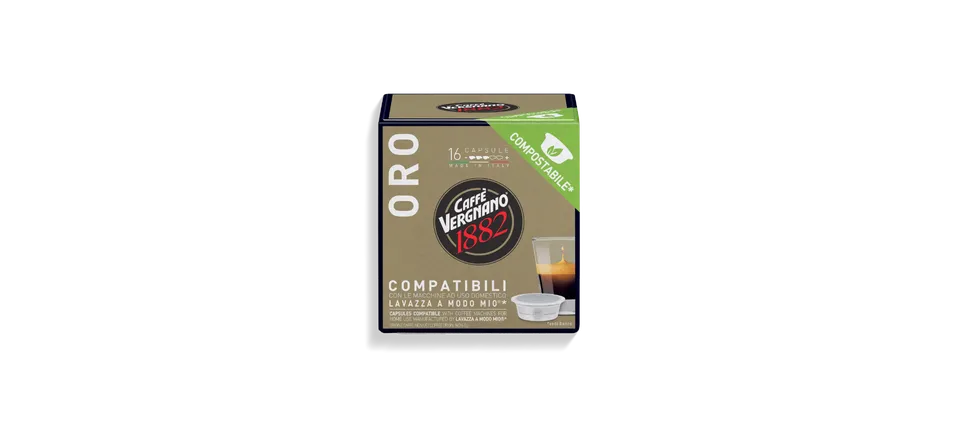 caff-vergnano-oro-arabica-16-kompostierbare-kapseln-f-r-lavazza-a-modo-mio image 1